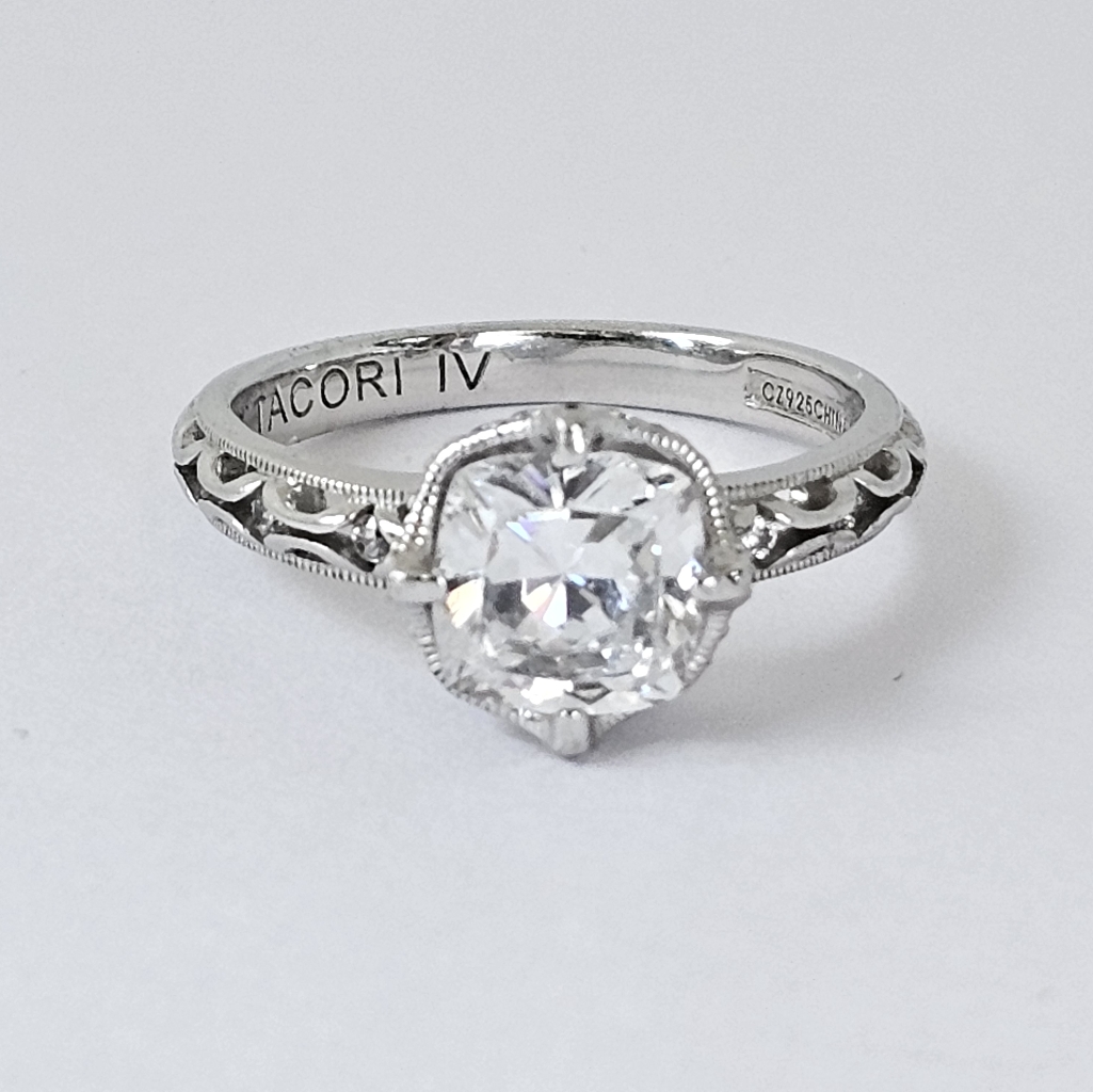 Genuine Tacori Diamonique Ring In Sterling Silver Size 10!